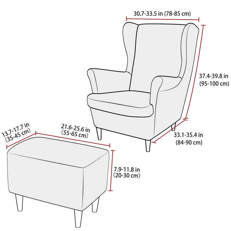 Coprisedia a Orecchie Elasticizzato Nordico con Motivo a Foglie Jacquard Copridivano con Copricuscino Seduta Copritavolino Lavabile Decorazioni per la Casa
