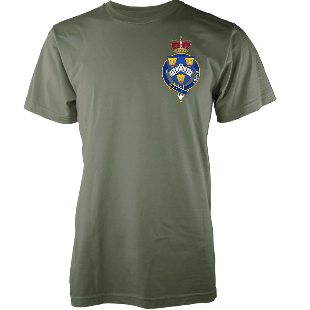 

Personalised Family Name Ashby T-Shirt Family Crest Badge Coat Of Arms Adult S