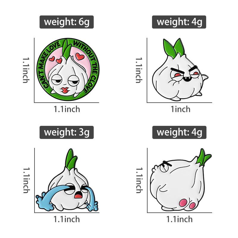 Garlic Enamel Pins Custom CAN'T MAKE LOVE WITHOUT THE CLOVE Brooches Lapel Badges Clothes Jewelry Gift for Friends