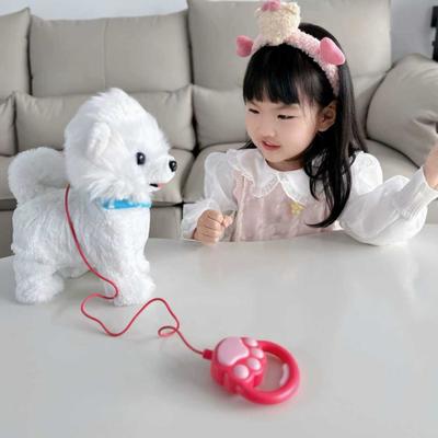 Yousheng Interactive Walking Plush Puppy Toy with Touch Sensing Tongue Licking Motion Lifelike Sounds Electric Dog Plushie with Leash Simulation