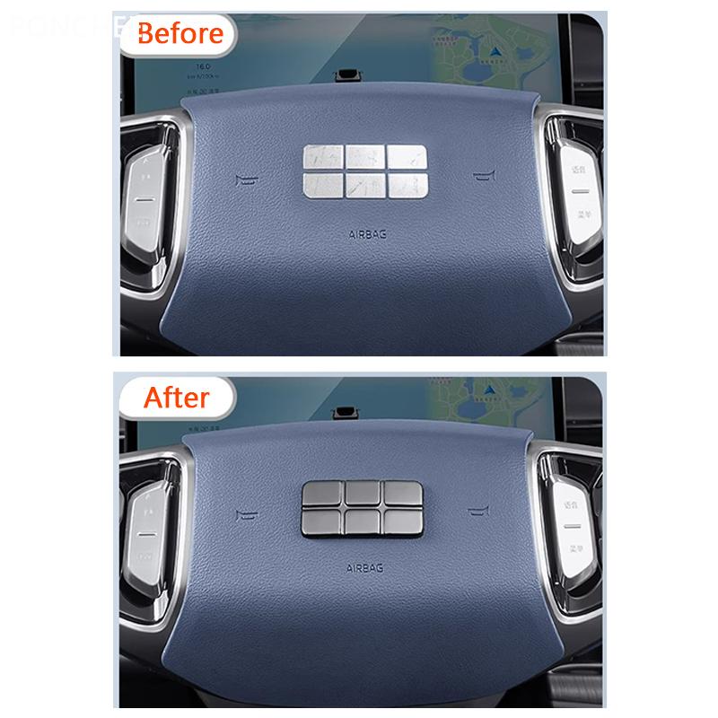 For Geely EX5 Galaxy E5 2024-2025 Steering Wheel Logo Black Paste Interior Protective Decorative Patches Automobile Supplies