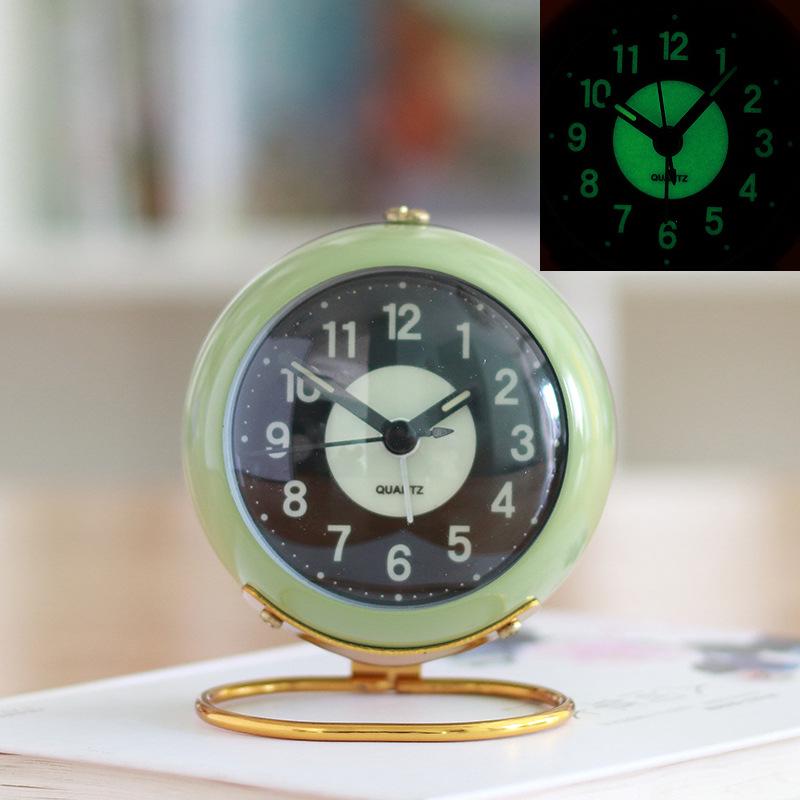 Creative Silent Children's Luminous Metal Alarm Clock for Bedroom or Living Room