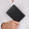 Emporio Armani Solid Color Double Fold Design Short Leather Wallet Men wallet Black Y4R166-Y068E-80001