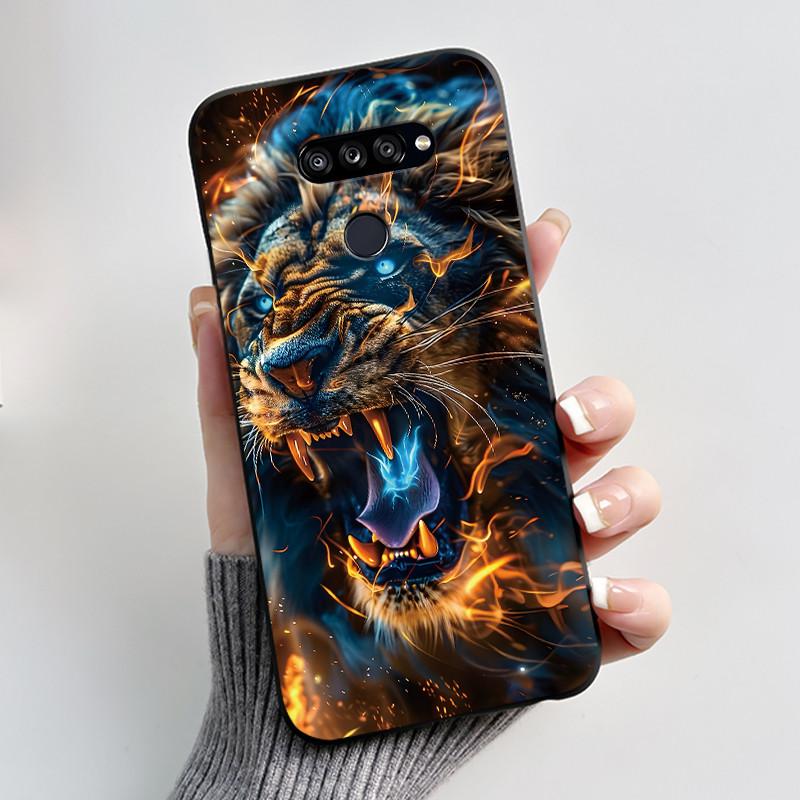 Soft Shockproof Phone Case For LG K50S Bumper Silicone Black Case New Design Viral Pattern Koi Shell Cute Colorful Cover