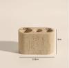 Beige Retro Cave Stone Soap Dispenser, Bathroom Accessories, Shampoo Dispenser, Storage Tray, Tissue Box, Toothbrush Holder