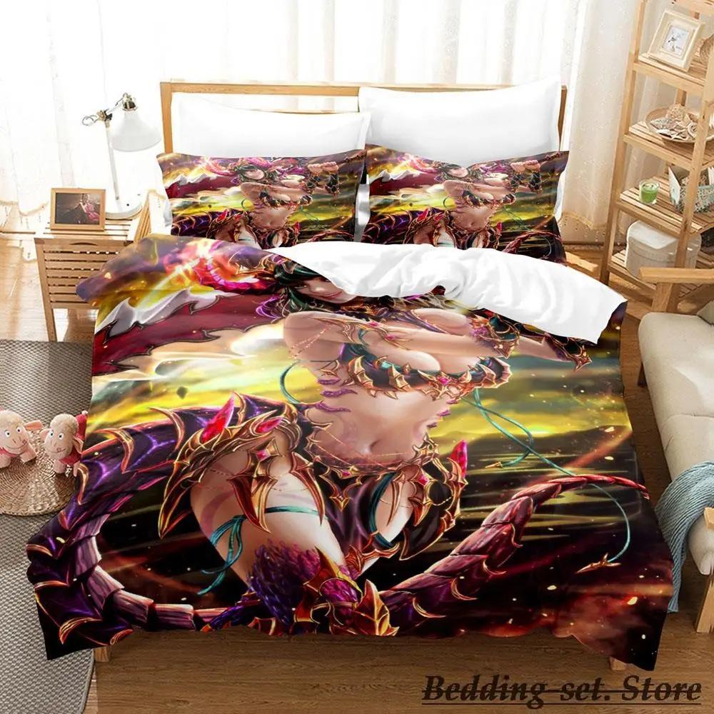 Black Summoner Anime Bedding Set Single Twin Full Queen King Size Duvet Cover Sets for Adult Kid Bedroom