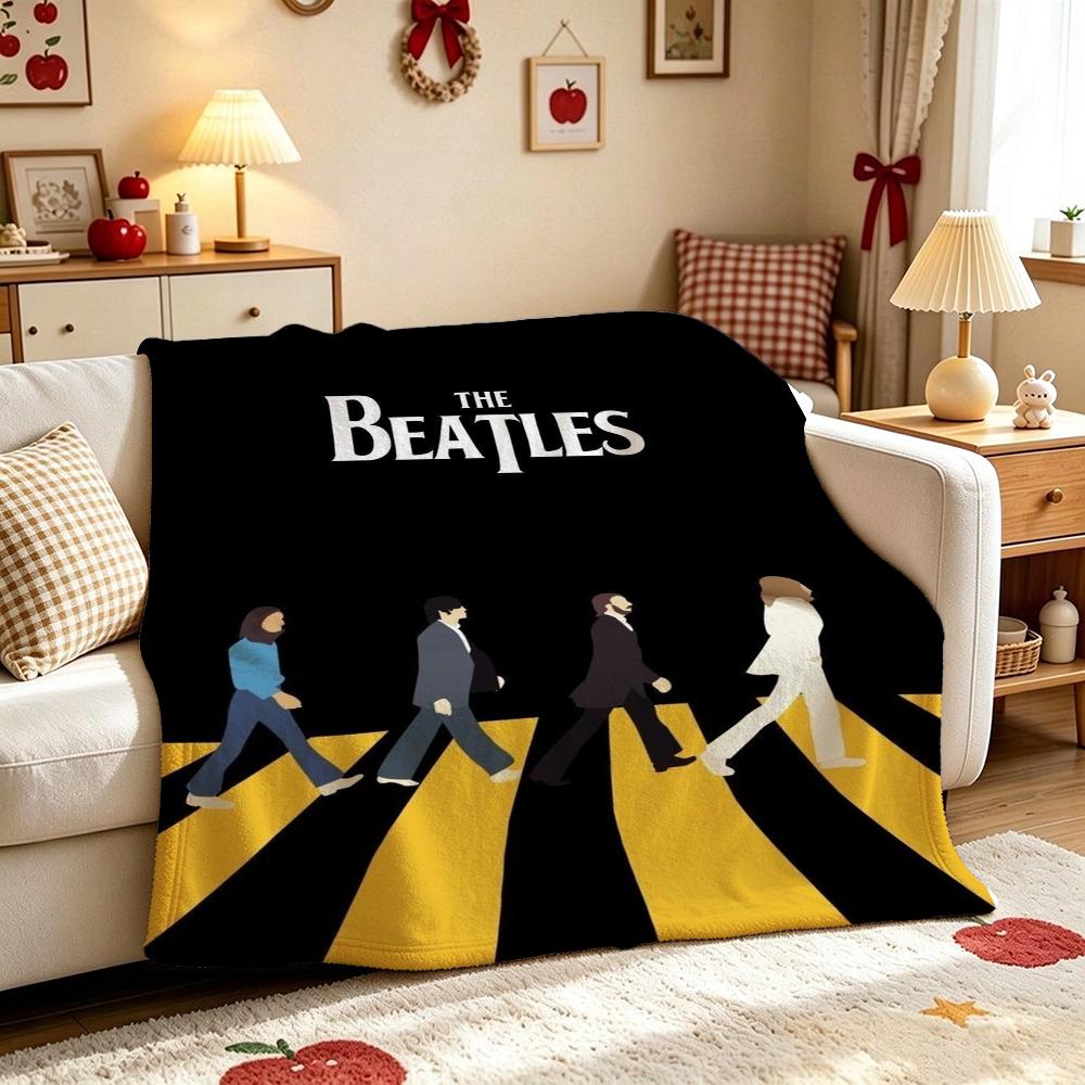 The Beatles Timeless Rock Legend Pattern Blanket Soft Warm Fleece Blanket For Office Sofa Party Decor Valentine'S Day Gift