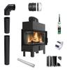 Fireplace Insert KRATKI FLOKI L Lewy 12 kW Fi200 Black TERMOTEC Pipe Set