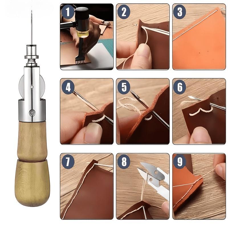 Leder Nähahle Faden-Set Handnähmaschine Speedy Riegelstichnäher Faden Nadeln DIY Basteln Schuster Leinwand Reparaturwerkzeug