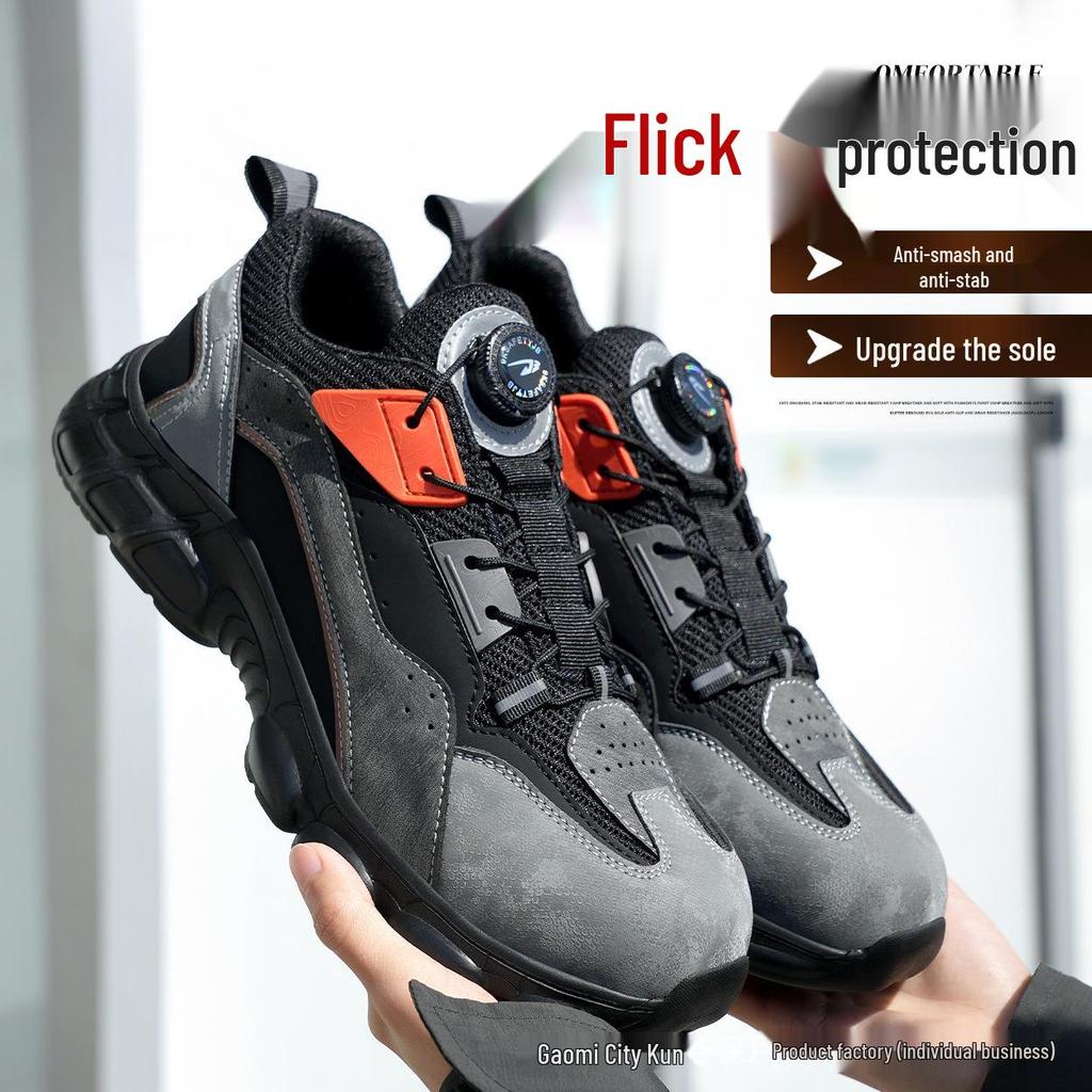 Men's Labor Protection Shoes - Anti-Smash, Anti-Puncture, Soft, Foldable, and Comfortable for Long Hours