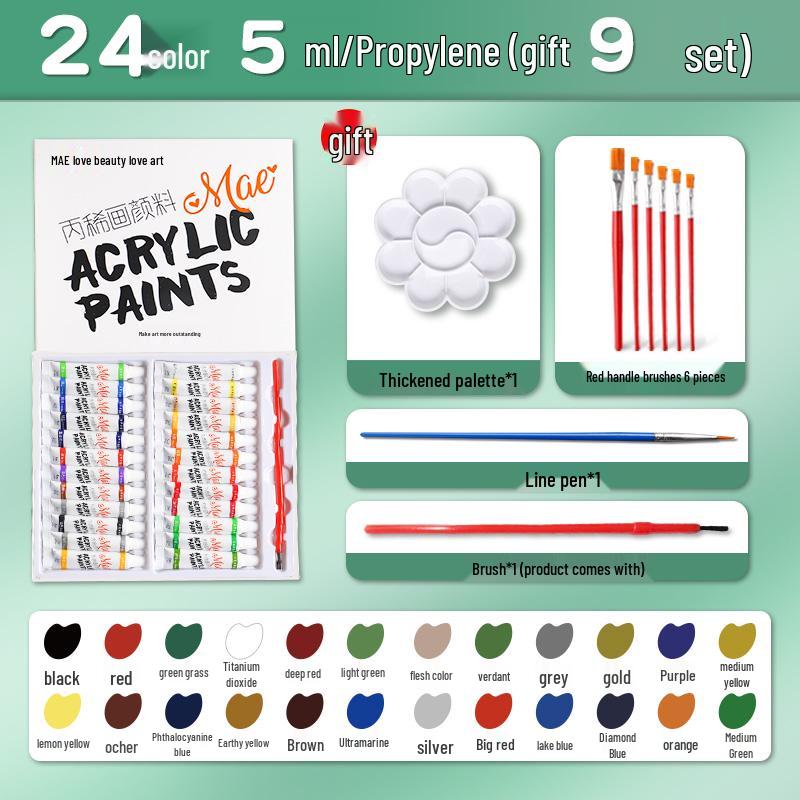 Waterproof Acrylic Paint Set - Fade-Resistant and Washable for Kids' Graffiti and Textile Art