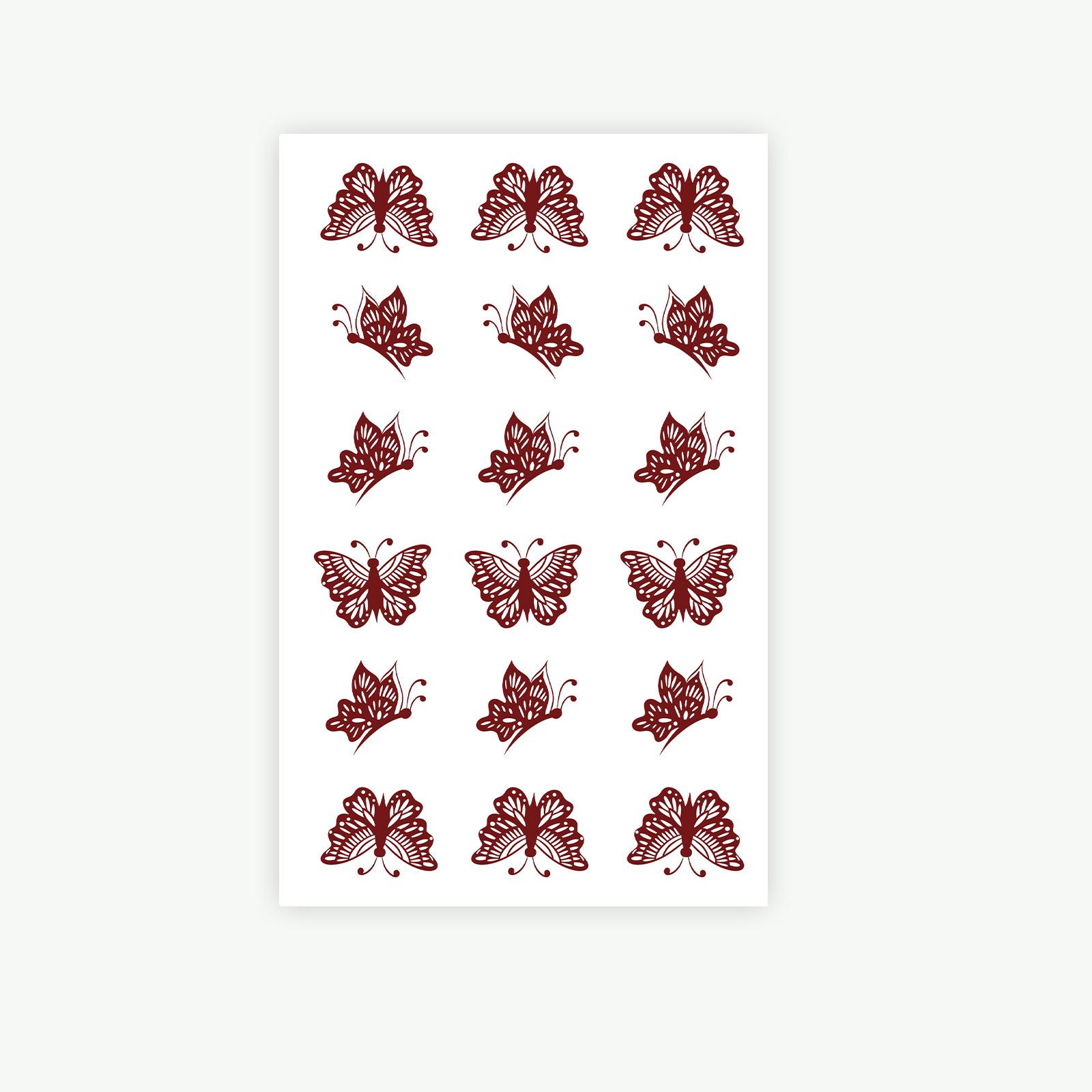 Premium Butterfly Tattoo Sticker, Waterproof And Long-Lasting Simulation, Indian Style Hottie Hand Back Finger Tattoo Sticker 12*19