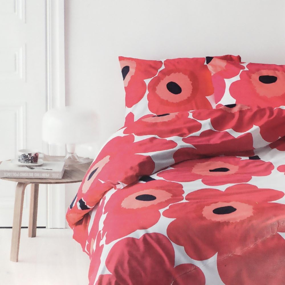 Marimekko Unikko Duvet Cover 150x210cm UNIKKO (Duvet Cover) (Single Size) White/Red 69080-001 [Item]