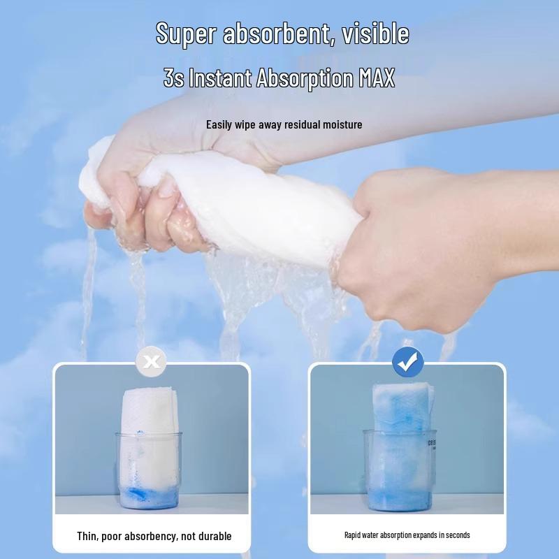Compressed Pure Cotton Face & Bath Towels: Thick, Enlarged & Individually Packed for Travel