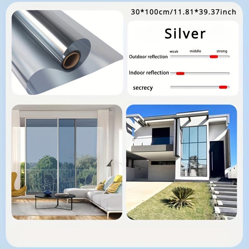 One Way Window Privacy Tint Film Anti Look Vinyl Mirror Self-adhesive Film Sun Blocking Anti UV Static Cling Stickers Home Decor