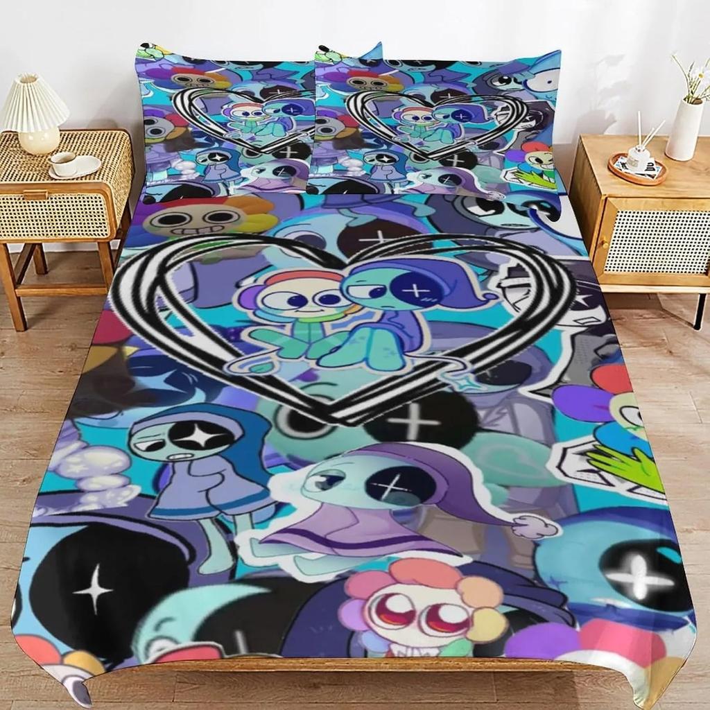 Hra D-Dandy's World Povlečení 3D Tištěná Sada Povlaku na Přikrývku s Povlaky na Polštáře Chlapec Dospívající Děti Narozeninový Dárek Měkké Roztomilé Ložní Prádlo