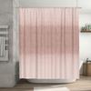Soft Pink Ombre Shower Curtain With Linen Texture, Perfect For Bathrooms Home Decor Washable Fabric