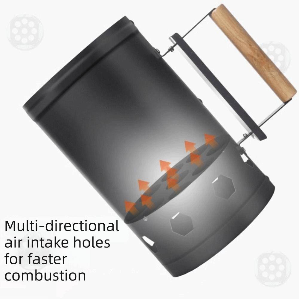 Stainless Steel BBQ Carbon Barrel With Handle Charcoal Bucket Yard
