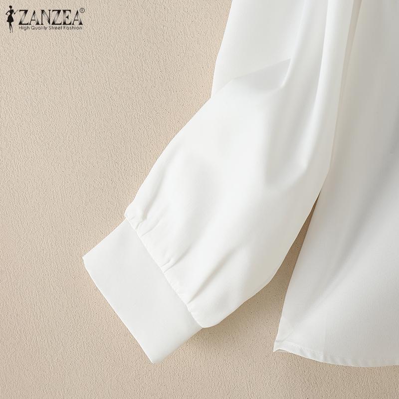 ZANZEA Women Casual V-Neck Loose Long Sleeve Print Blouse