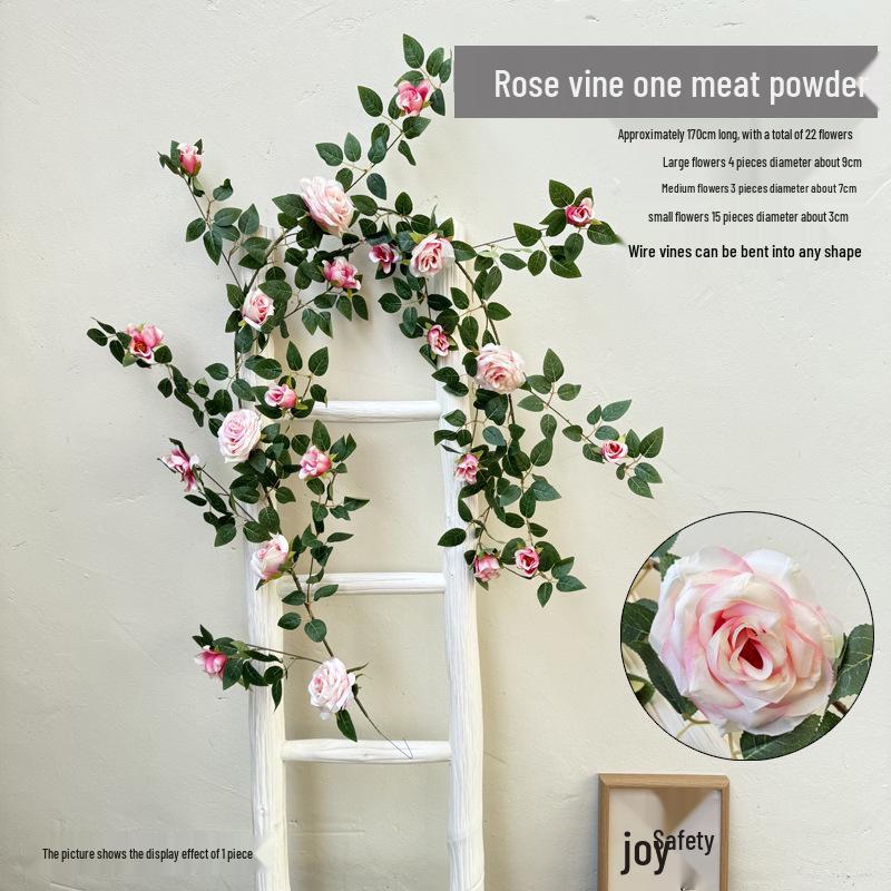Artificial Rose Vine for Air Conditioner Pipe and Ceiling Wall Decoration