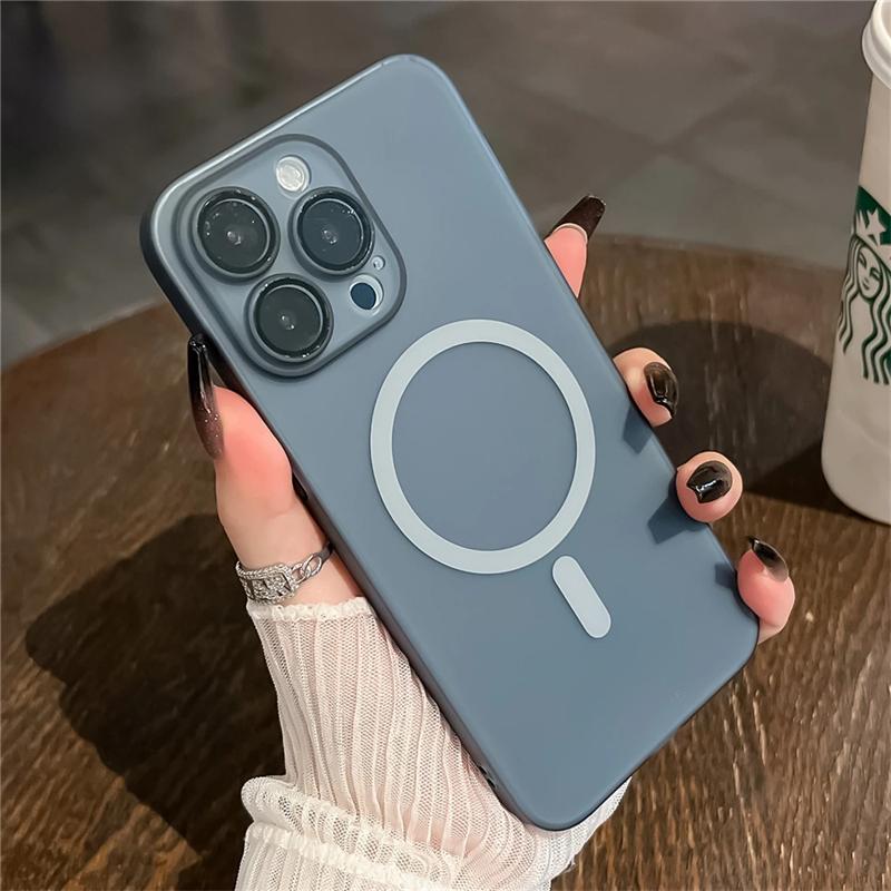 Ultra Thin Matte For Magsafe Magnetic Wireless Charge Case For iPhone 15 14 13 12 11 Pro Max 15 Plus Translucent Hard PC Cover