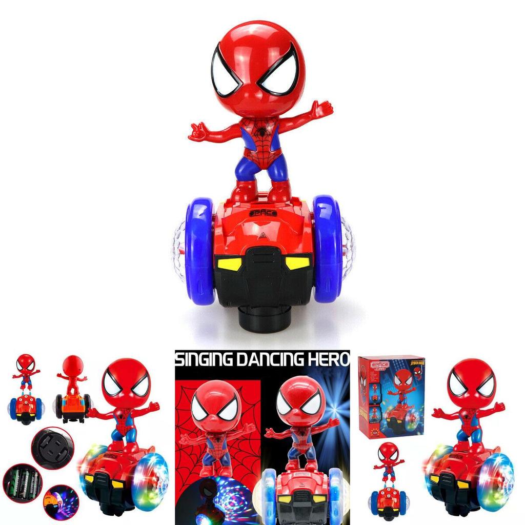 Colorful 360 Rotating Spiderman Stunt Scooter With Music And Light For Kids Fun