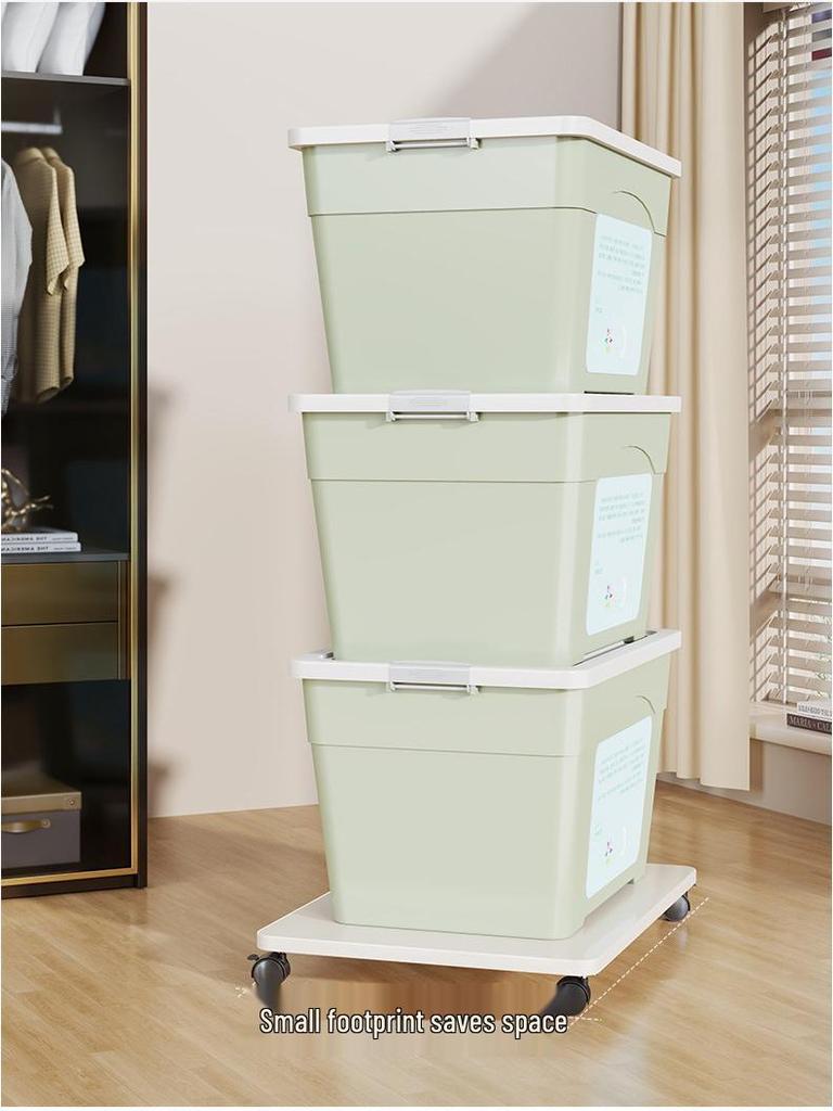 Multi-Purpose Movable Storage Tray with Casters: Floor Stand, Shelf, Bracket, and Container
