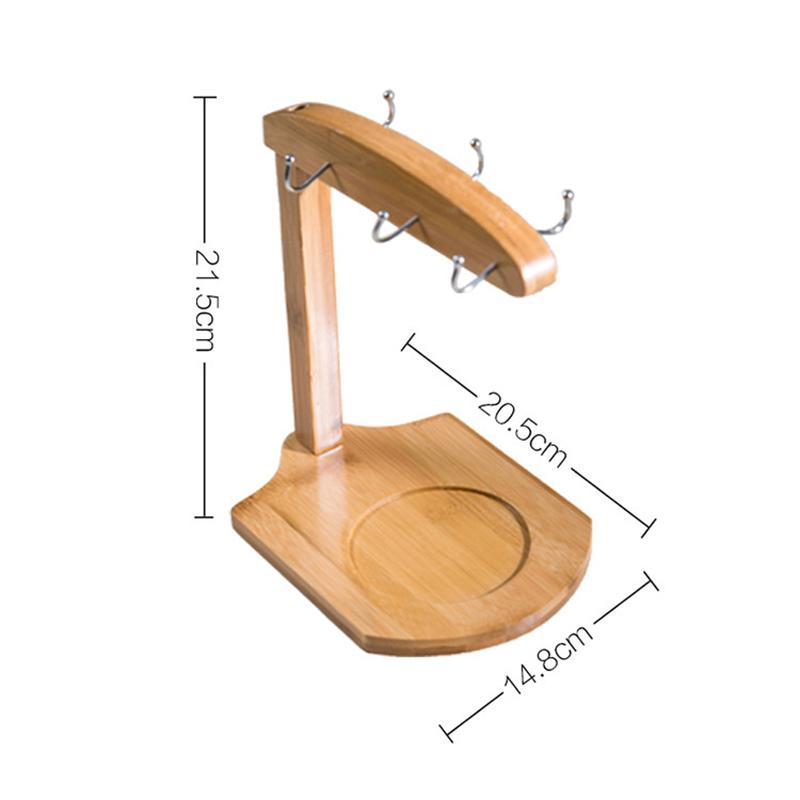 Tassenhalter Tassenständer - Bambus Kaffeetassenständer Heimaufbewahrung Kreativer Teebecher- und Untertassen-Präsentationsorganisator - Fassungsvermögen für 6 Tassen
