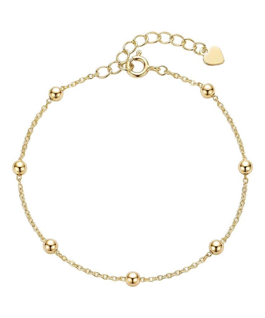 Alleun Silver 925 Thin Chain Silver Ball Bracelet