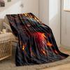 A fiery, phoenix-like bird with glowing feathers and intense, vivid eyes. for all seasons blanket lunch break throw gift