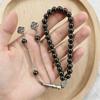 Meetvii Negru Auriu Argintiu Piatră de Hematit Mărgele Tasbih Mărgele de Rugăciune Islamice Turcești Brățări Stil Arab pentru Musulman