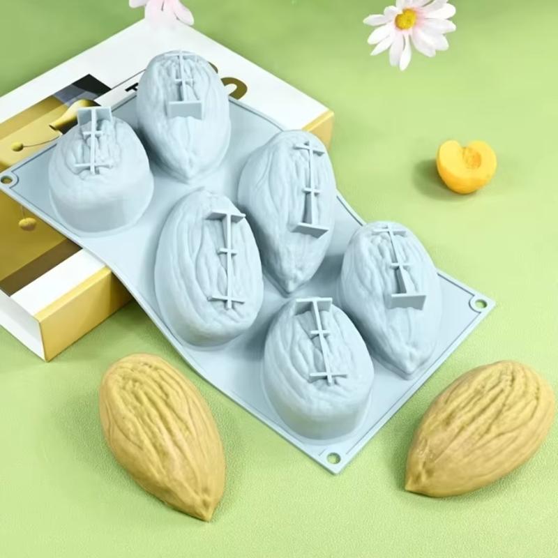 Nut-Shaped Silicone Mold Almond/Pistachio/Pecan/Coffee Bean Mousse Mold DIY Candles Chocolate Ice Mould Kitchen Cake Decor Tool
