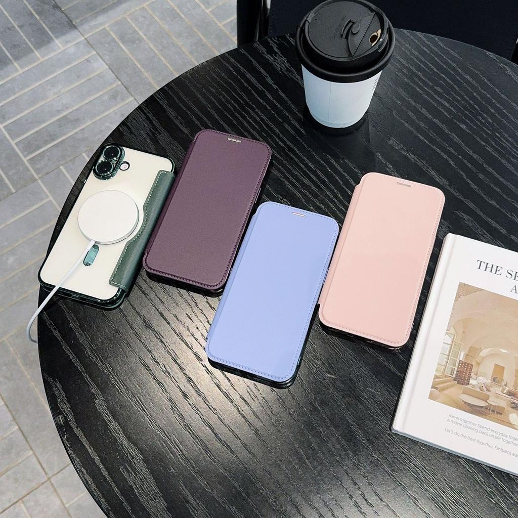 IPhone 16 Flip Leather Case Se4 Is Suitable for Apple 15 Promax Mobile Phone Case 14 Electroplated Magnetic Suction 13