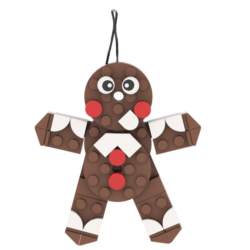 Christmas Ornaments Building Blocks Set DIY Xmas Tree Hanging Decorations with Santa Snowman Snowflake Stocking Gingerbr