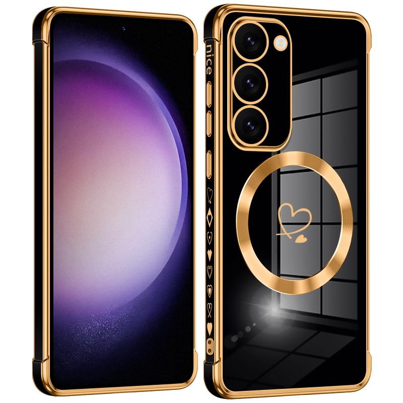 Für Samsung Galaxy S25 S24 Ultra S23 S22 Kabelloses Laden Stoßfest Love Heart Beschichtung Magnetische Hülle Abdeckung