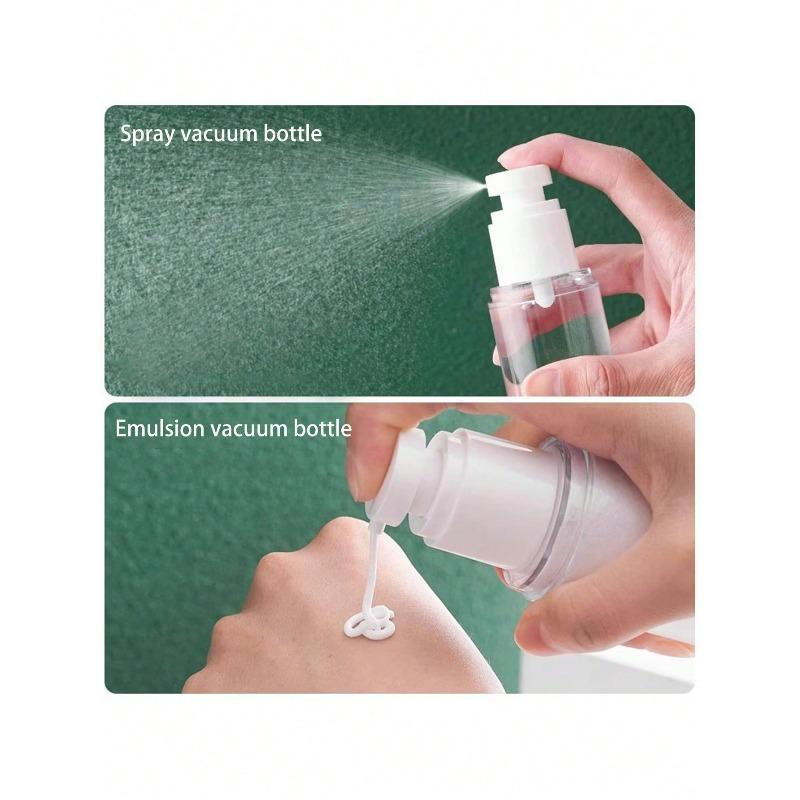 1pc 50ml Vacuum Bottle Mist Toner & Lotion Containers, Refillable Vacuum Travel Pump Spray Bottle For Toner, Lotion, Empty Bottles