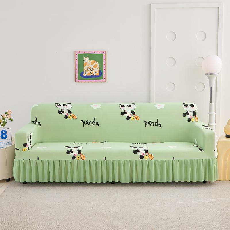 

Cartoon straight row sofa cover all-inclusive four-season non-slip double armrest sofa cushion elastic sofa cover Single seat