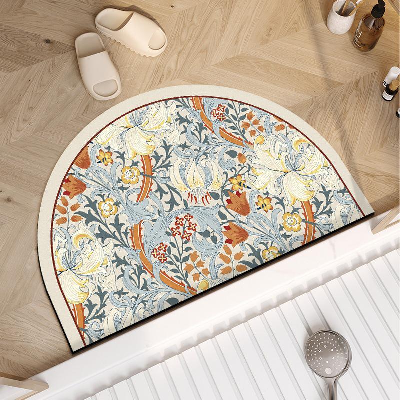 American Semi-Circular Non-Slip Bathroom Mat - Diatomaceous Earth, Entrance Rug