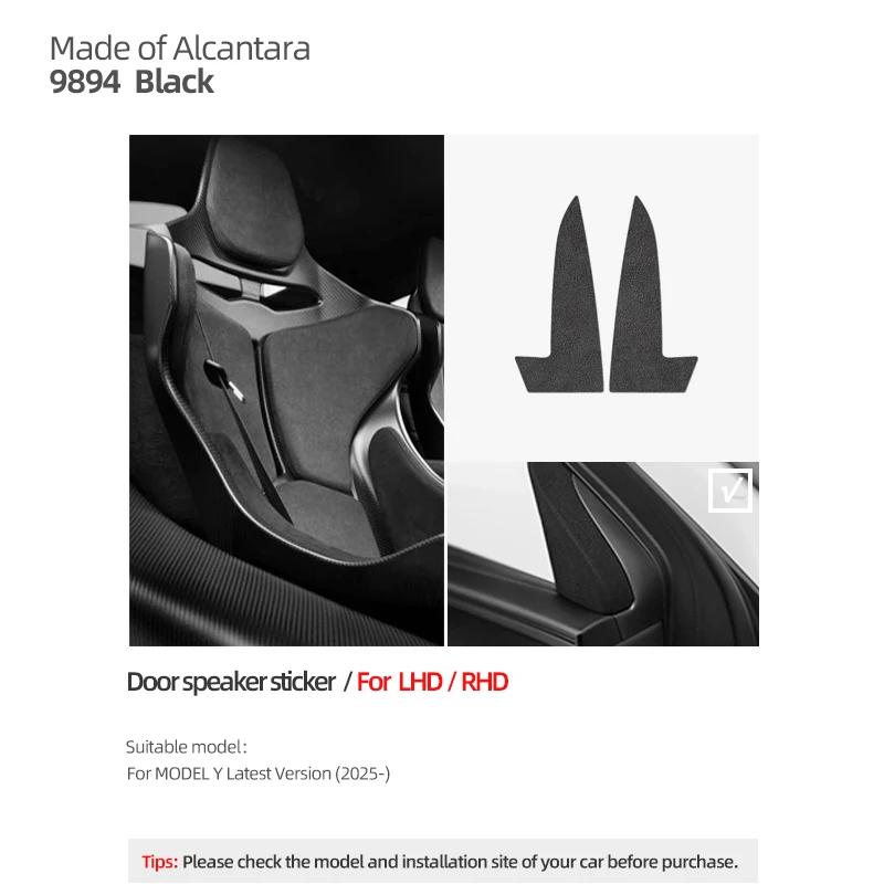 Betterhumz For Tesla 2018 Model 3 Highland Model Y Juniper 2025 Made of Alcantara Car Interior Door Speaker Decor Trim Stickers