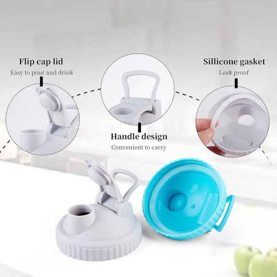 Mason Jar Cover Versatile Pour Spout Lids Wide Mouth Mason Jars