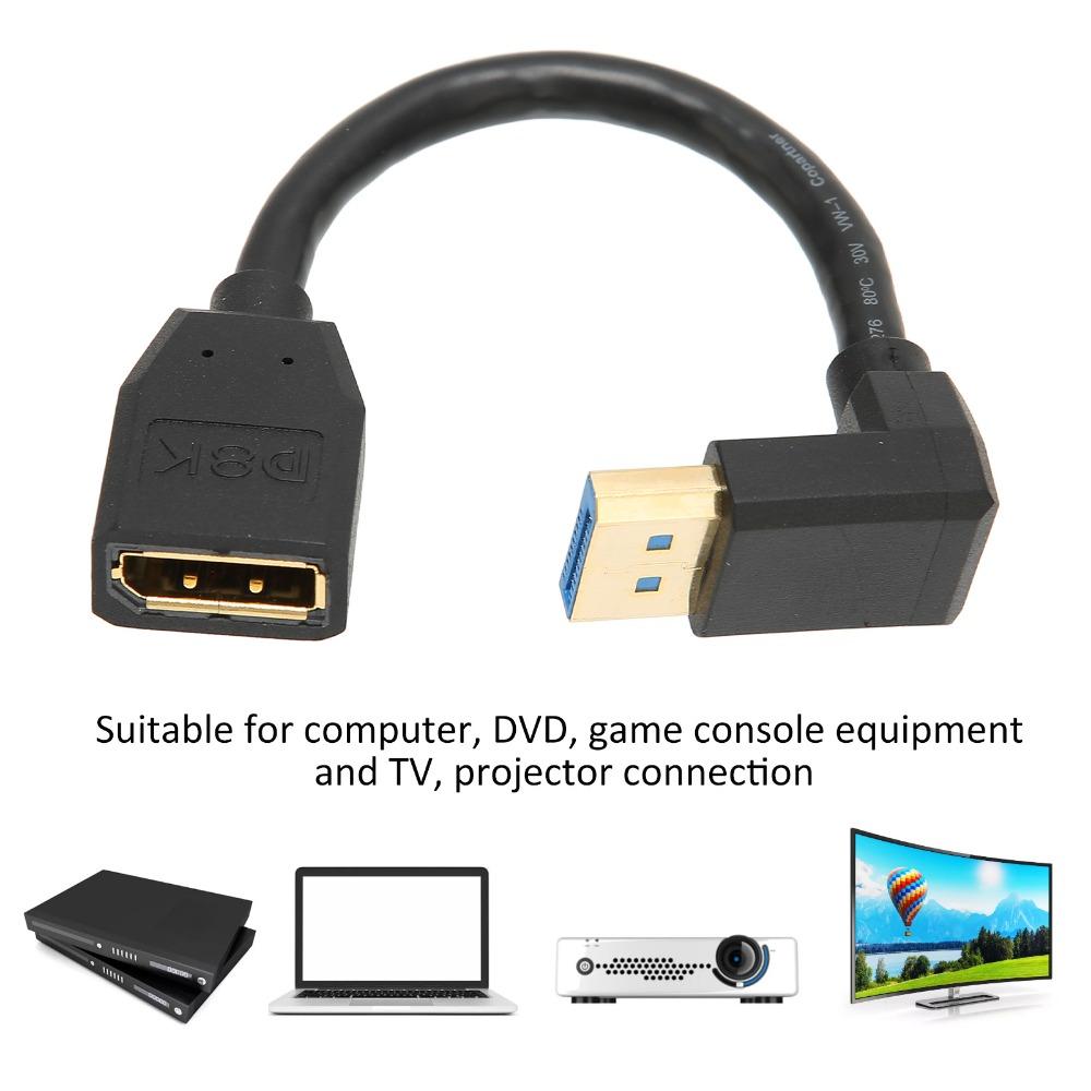 Up Angle Displayport Extension Cable 90 Degree Angle Right Angle Displayport  PC Connection