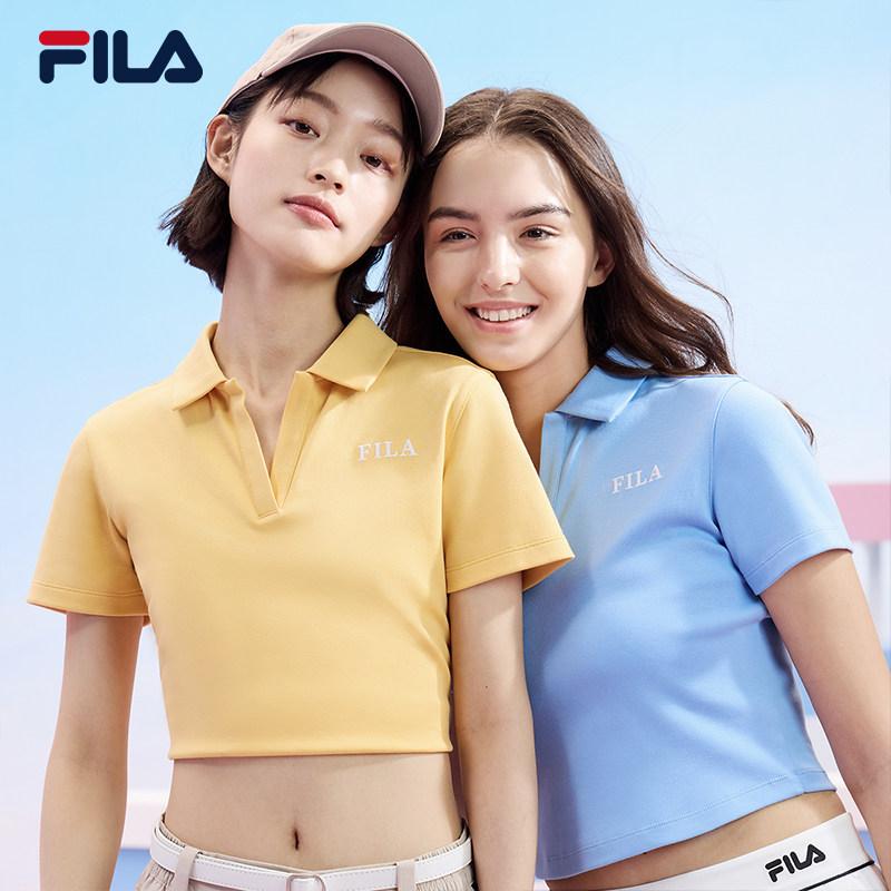 Fila Solid Color Breathable Short Sleeve Polo Shirt Women Tops Mellow-Yellow F51W429102F-YE