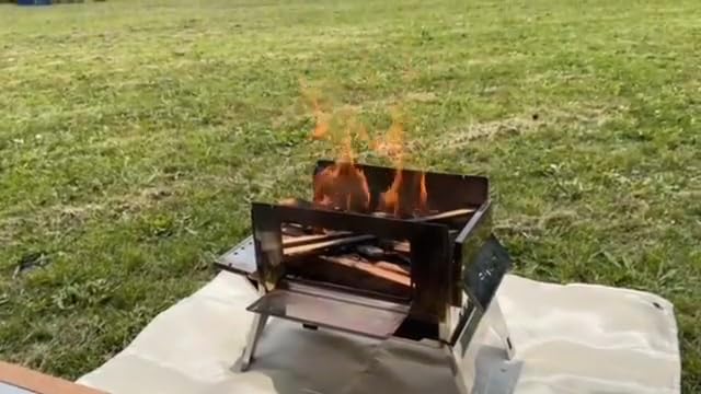 Laugh's Bonfire Grill A-4-WING [Super] (BEYOND) SHO-016-00, Stainless Steel, High Durability, Foldable, Compact Storage, Chimney Kit Compatible, Free