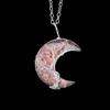 Natural Crystal Crescent Moon Pendant – Tree of Life Necklace