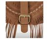 Versatile Ethnic Khaki Xishi Velvet Tassel Crossbody Bag - Women's Retro Style, Large Capacity