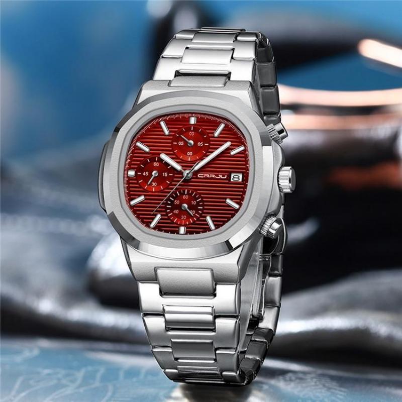 Luxury Man Watch Business Waterproof Male Clock Luminous Date Stainless Steel Square Quartz Men Watch reloj hombre