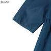 ZANZEA Women Casual V-Neck Summer 3/4 Sleeve Long Dress
