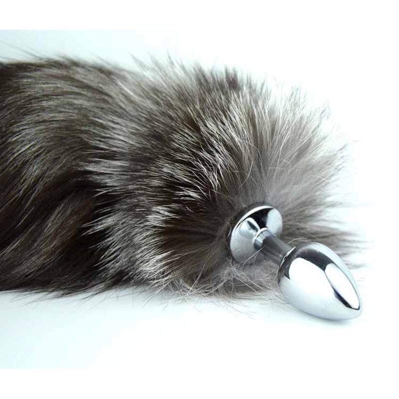 Edelstahl Fuchsschwanz Hundeschwanz Metall Analplug Erwachsene Sexspielzeug