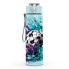 1PC Soccer Ball Splash Sports Art Print 750ml Color Plastic Sports Water Bottle Leakproof Flip Straw Lid Suitable for Sports Office Home Use