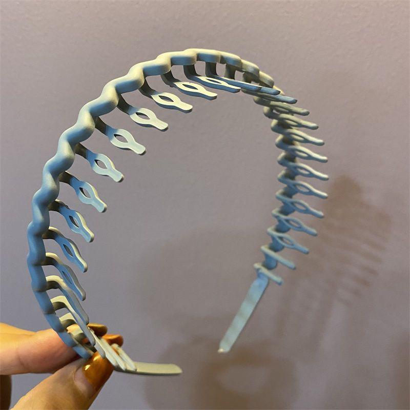 

Корейские модные повязки для волос с длинными зубцами для женщин, нескользящие расчески для волос, однотонные геометрические ободок, женские аксессуары для волос для девочек 1PCS серый